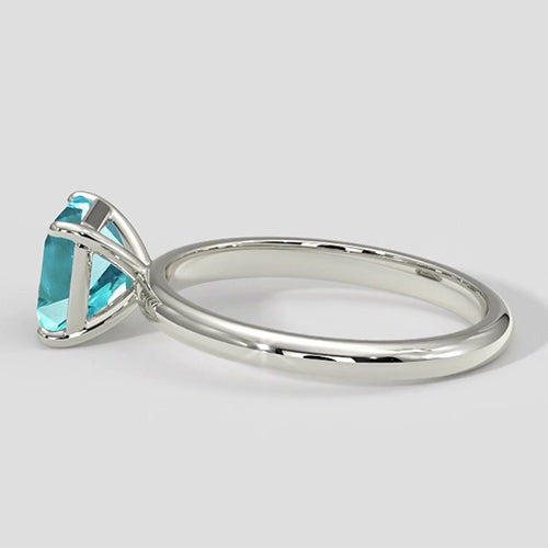 Bague solitaire Paraiba bleu néon