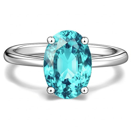 Bague solitaire Paraiba intemporelle de 3 carats