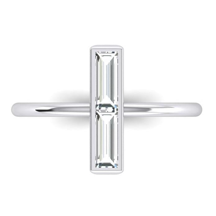 Bague solitaire en or blanc avec diamant rond de 2 carat