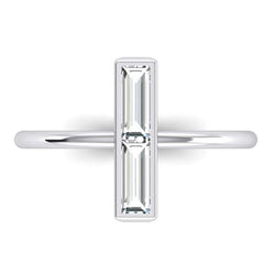Bague solitaire en or blanc avec diamant rond de 2 carat