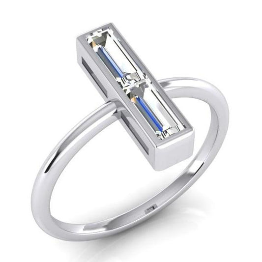 Bague solitaire en or blanc avec diamant rond de 2 carat