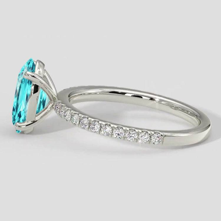 Bague tourmaline Paraiba naturelle taille ovale