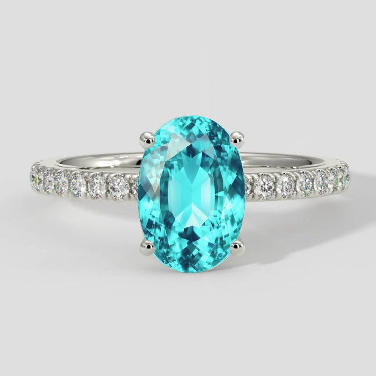 Bague tourmaline Paraiba naturelle taille ovale