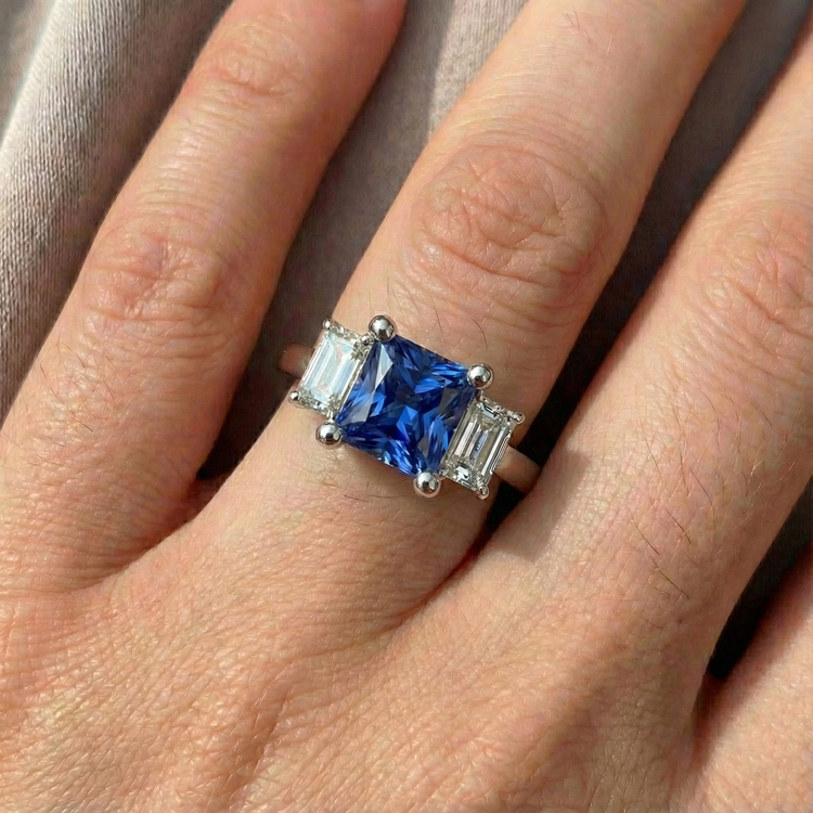 naturel diamant 2.50carats bague avec accents diamants
