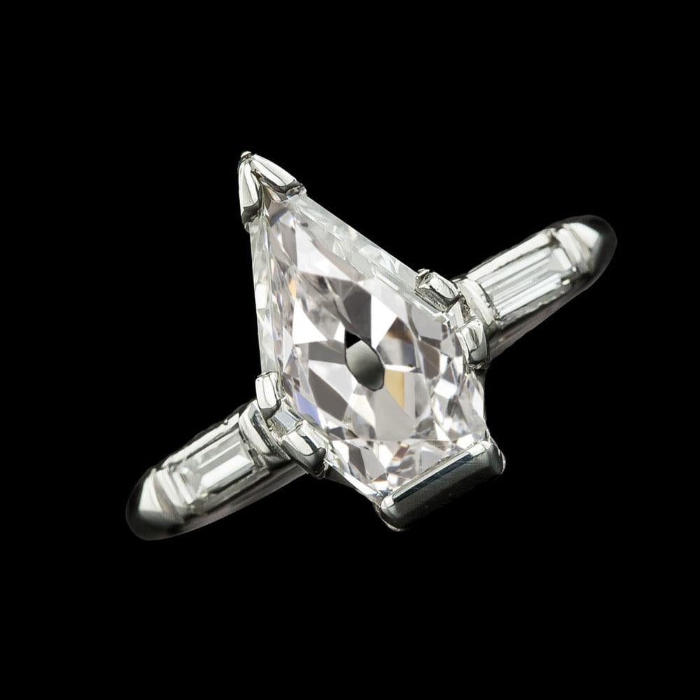 Baguette 5.25 carats Et Naturel Diamants Taille Spéciale Vieux Mineur 3 Pierres