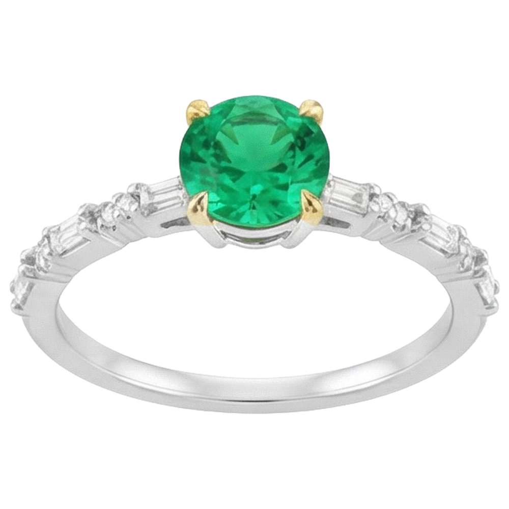 Émeraude Fine Bague Pierre Précieuse – vue d'angle