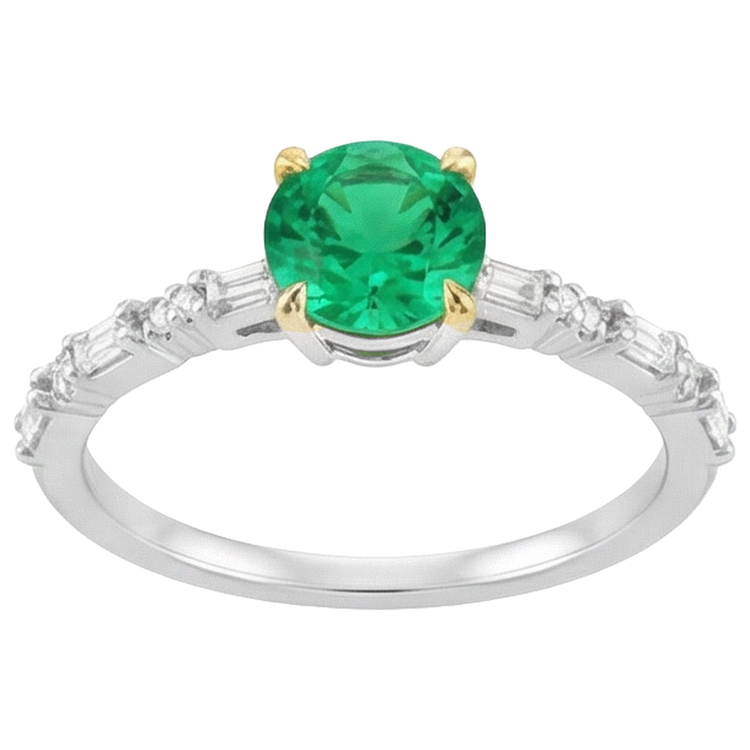 Émeraude Fine Bague Pierre Précieuse – vue d'angle