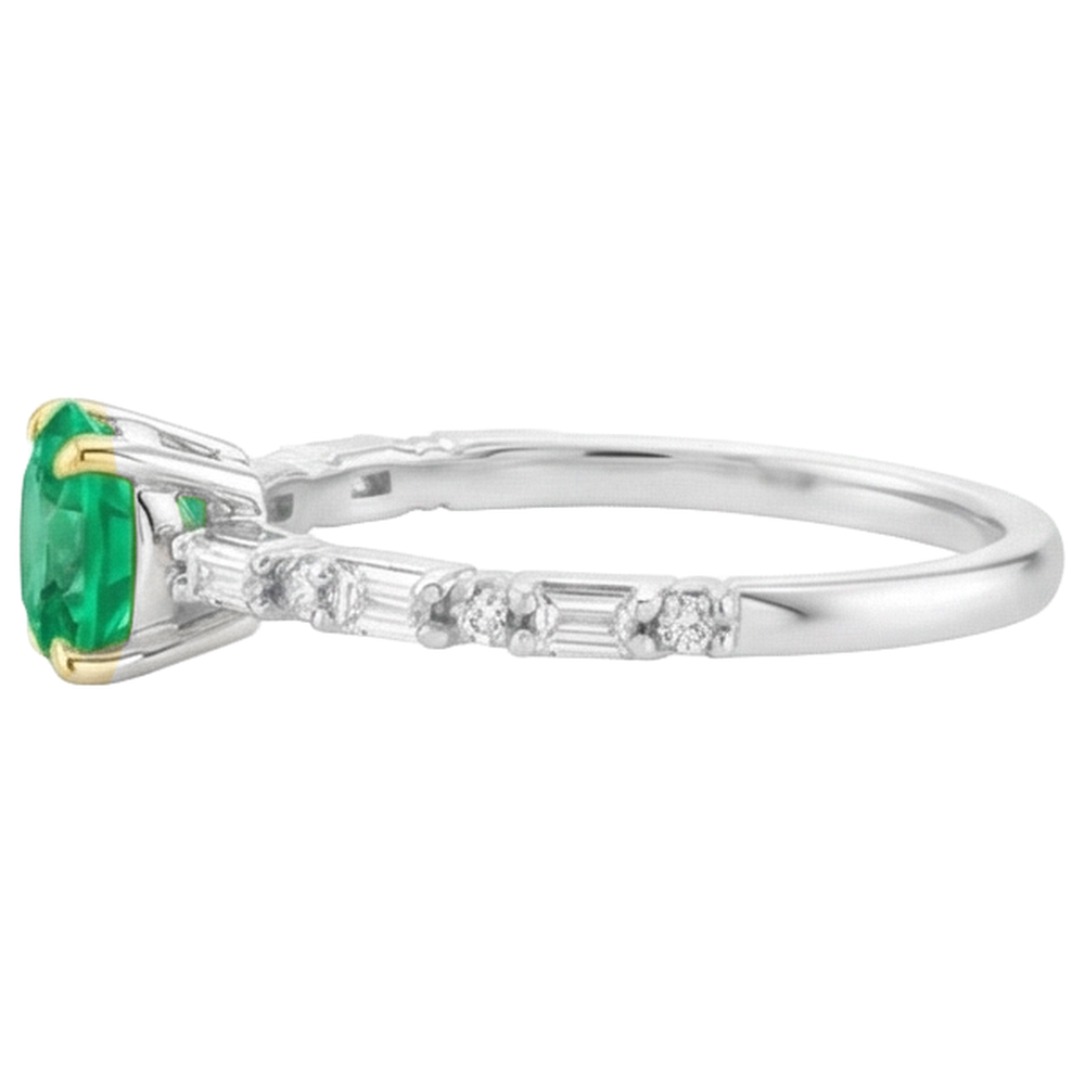 Émeraude Fine Bague Pierre Précieuse – vue de profil