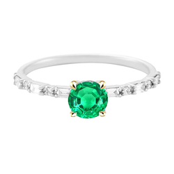 Confort Fit Bague Pierre Précieuse – Émeraude Fine 2 carats Or