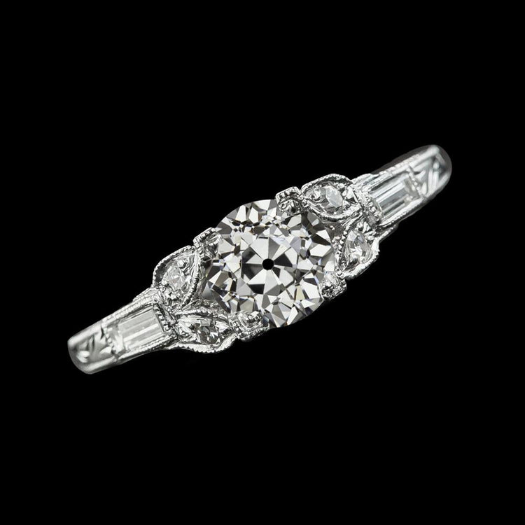 Baguette Naturel Diamant Rond Vieux Miner Style Vintage 3 Carats