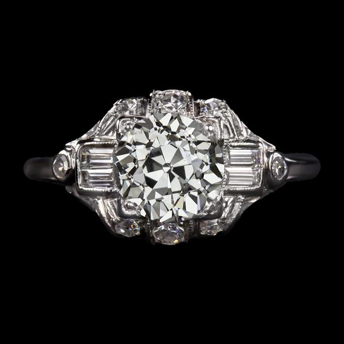 Baguette Véritable Diamant Rond Vieux Miner Style Vintage 4 Carats