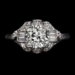 Baguette Véritable Diamant Rond Vieux Miner Style Vintage 4 Carats