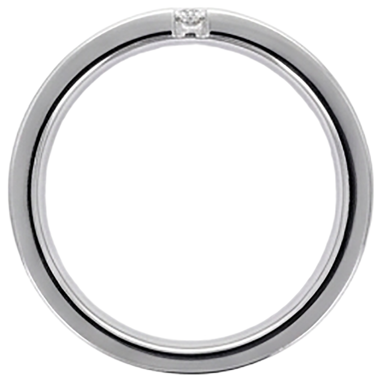Bande Anniversaire 3 Diamants Tension Sertie Tige Épaisse 0.15 Carats