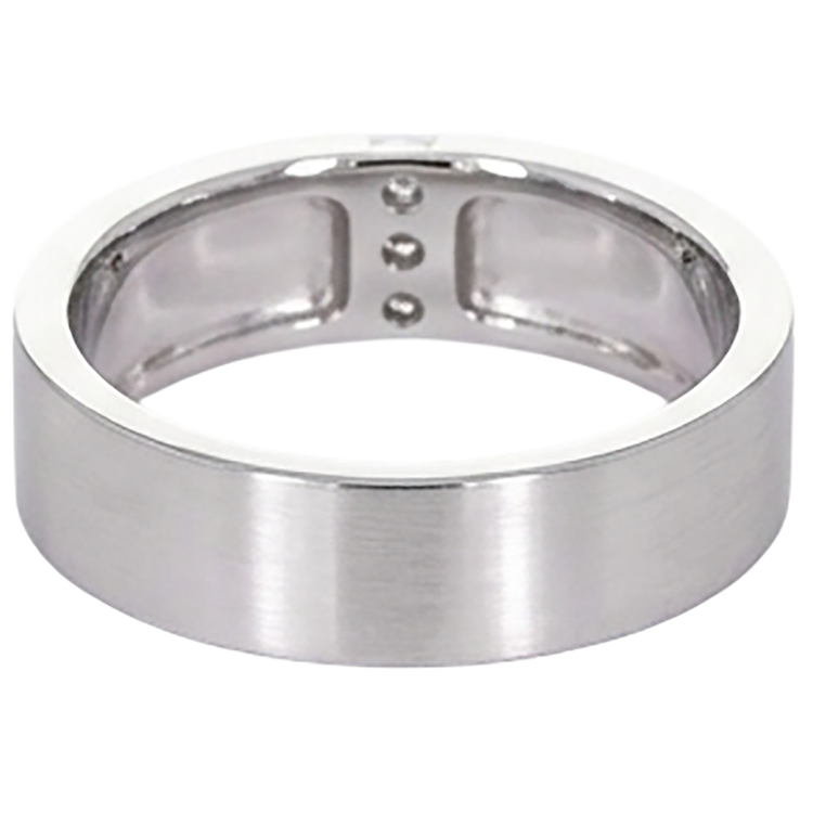 Bande Anniversaire 3 Diamants Tension Sertie Tige Épaisse 0.15 Carats