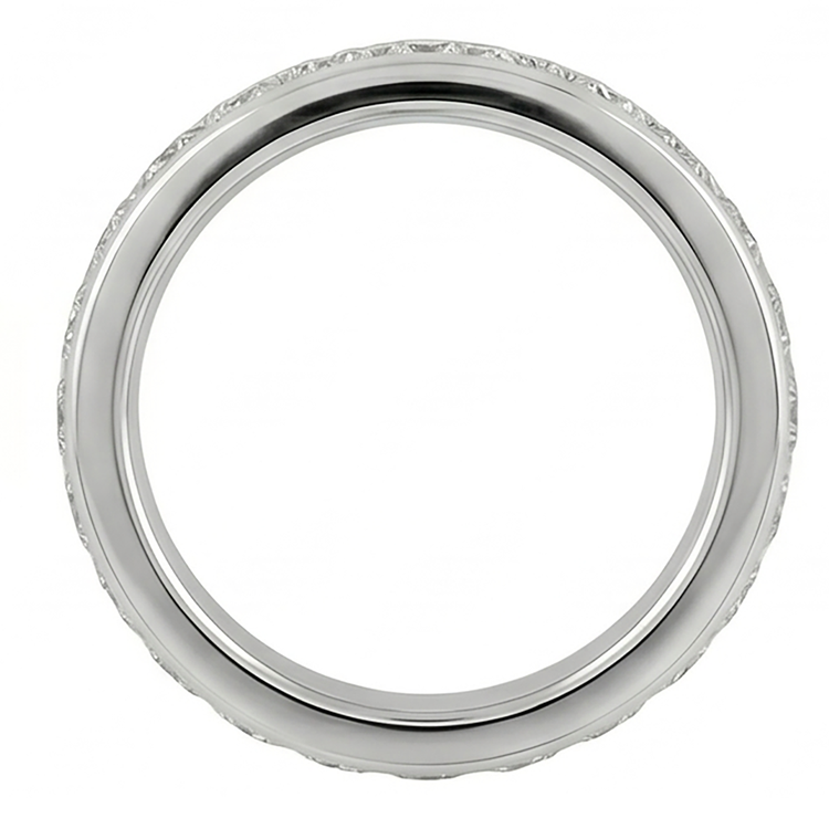 Bande De Bijoux Sertie De Réel Diamants Naturels Extraits des Mines ( et non cultivés en laboratoire ) Ronds 2.40 Carats Or Blanc 14K