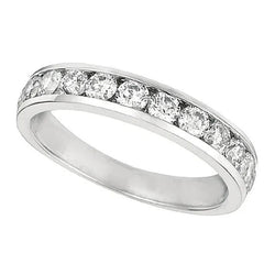 Bande De Bijoux Sertie De Réel Diamants Ronds 2.40 Carats Or Blanc 14K