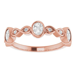 Bande De Réel Diamants Ronds Et Ovales Taille Ancienne Lunette Style Infini 3.75 Carats