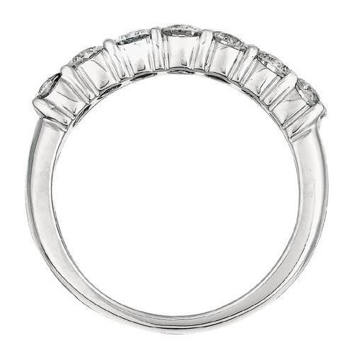 Bande Etincelante De Demi-éternité De Réel Diamant Rond De 1.05 Carat En Or Massif 14K