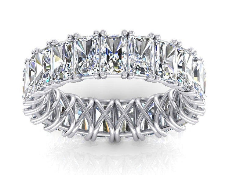 Bande Éternité Radiant Cut 11 Ct. Bijoux en Diamant D'or