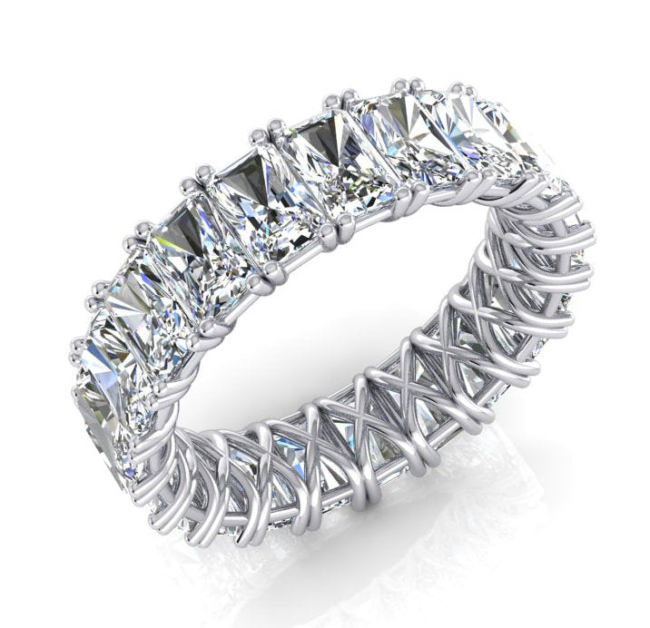 Bande Éternité Radiant Cut 11 Ct. Bijoux en Diamant D'or