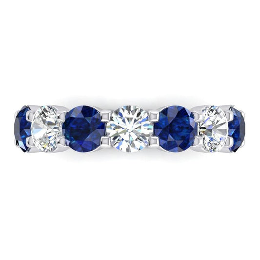 Bande Pour Femme Avec Saphir Bleu Et Diamant Naturel Extrait De La Terre