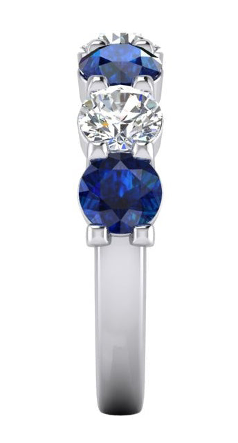 Bande Pour Femme Avec Saphir Bleu Et Diamant Naturel Extrait De La Terre