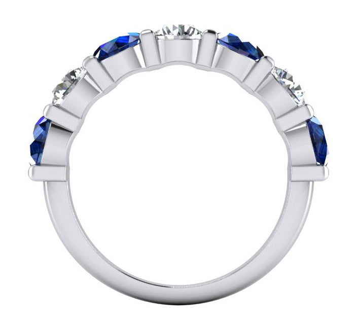 Bande Pour Femme Avec Saphir Bleu Et Diamant Naturel Extrait De La Terre