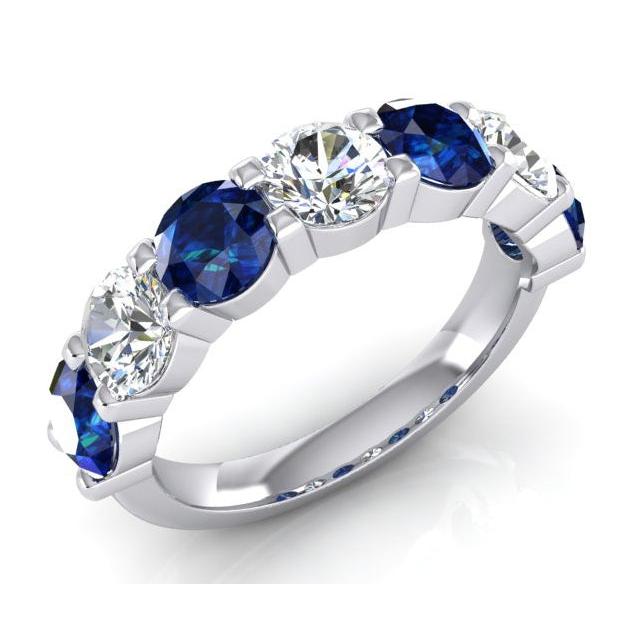 Bande Pour Femme Avec Saphir Bleu Et Diamant Naturel Extrait De La Terre