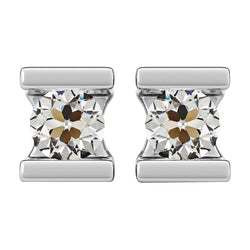Coussin Antique Diamant Pendants d'Oreilles 2 carats – Or 14K
