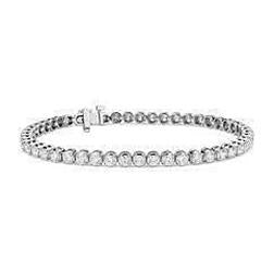 Beau Bracelet Tennis Véritable Diamant Rond Or Blanc 7.05 Ct Bijoux