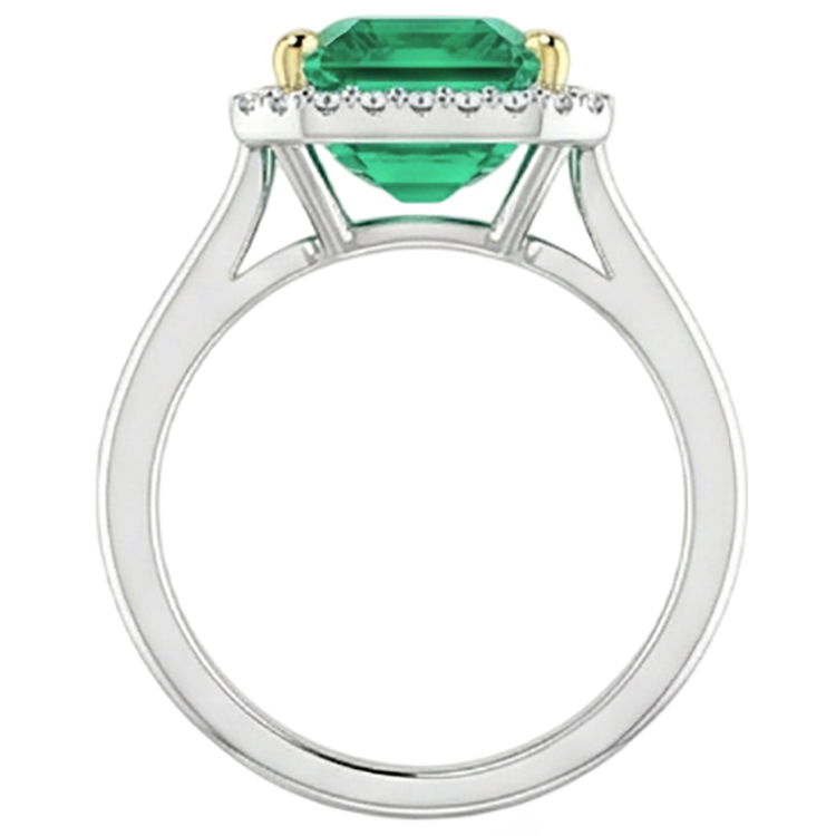 Artisanal Bague avec Gemme 4 carats – vue de dessus