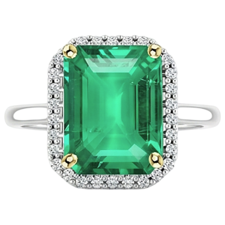 Artisanal Bague avec Gemme 4 carats – vue de face