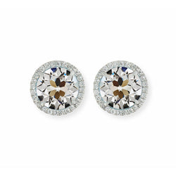 Taille Old Mine Diamant Fin Pendants d'Oreilles – 2 carats en Or