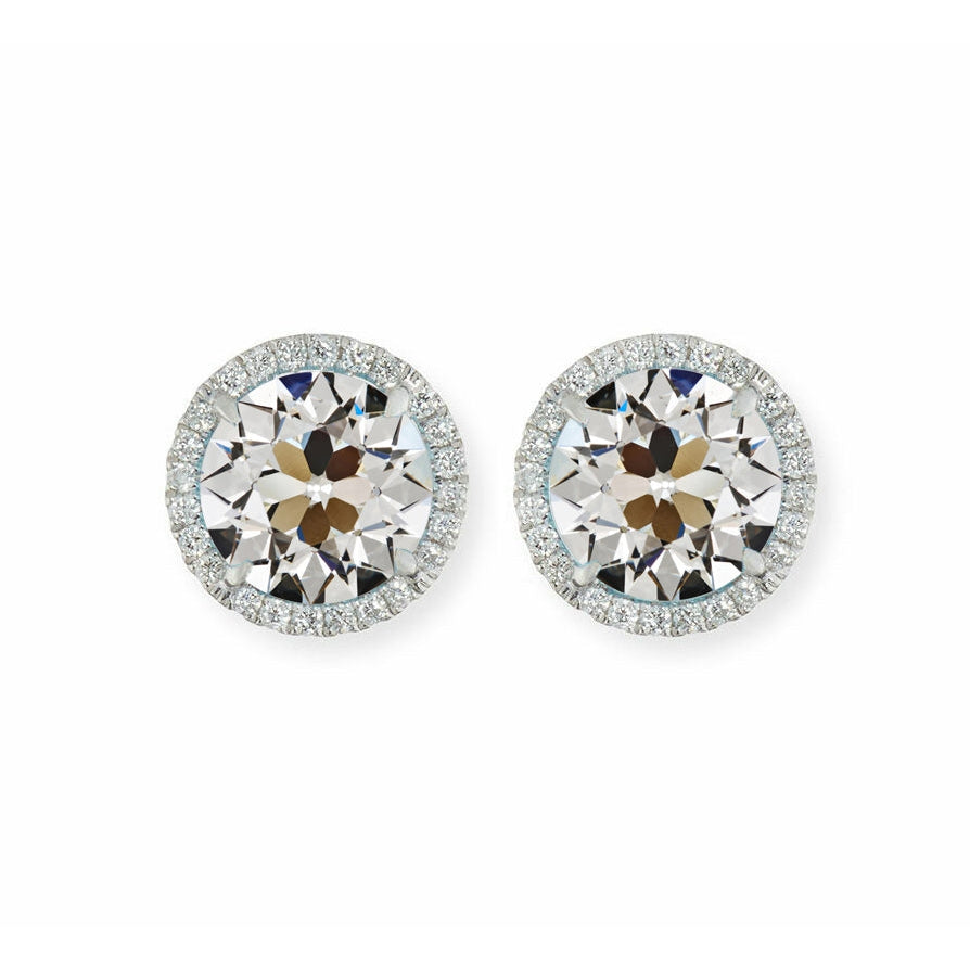 Taille Old Mine Diamant Fin bague en Or Blanc 14 Carats – vue principale