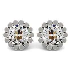 Brillant Puces d'Oreilles de luxe – 2 carats Or Blanc 14 Carats