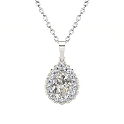 Artisanal Diamant Fin Pendentif Goutte 1 carats – vue principale