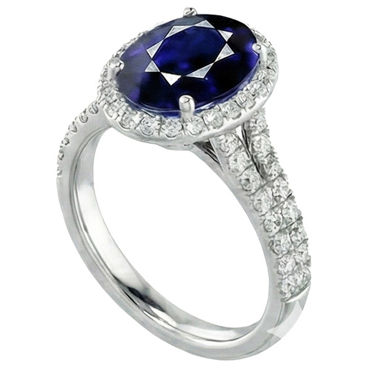 Belle Bague En Diamant Naturels Extraits des Mines ( et non cultivés en laboratoire ) Et Saphir De 12 Carats