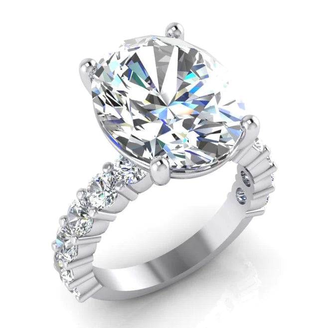 Belle Bague en Ovale Réel Diamant Bijoux de Fiançailles Anniversaire