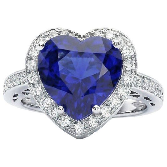 Belle bague diamant saphir bijoux de mariage en or 2.50 carats