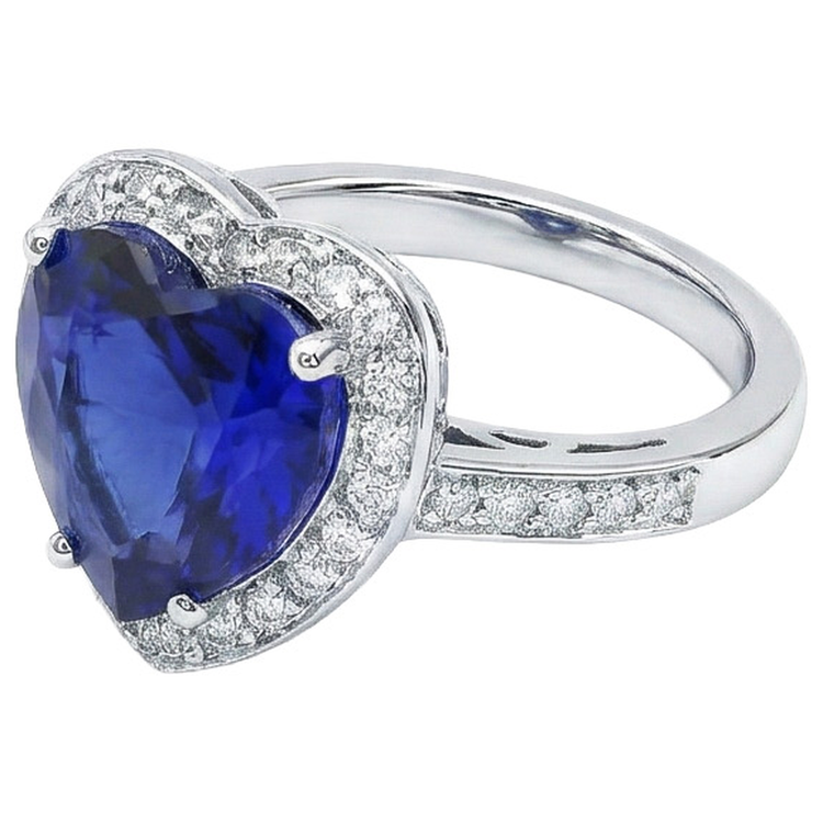 Belle bague diamant saphir bijoux de mariage en or 2.50 carats