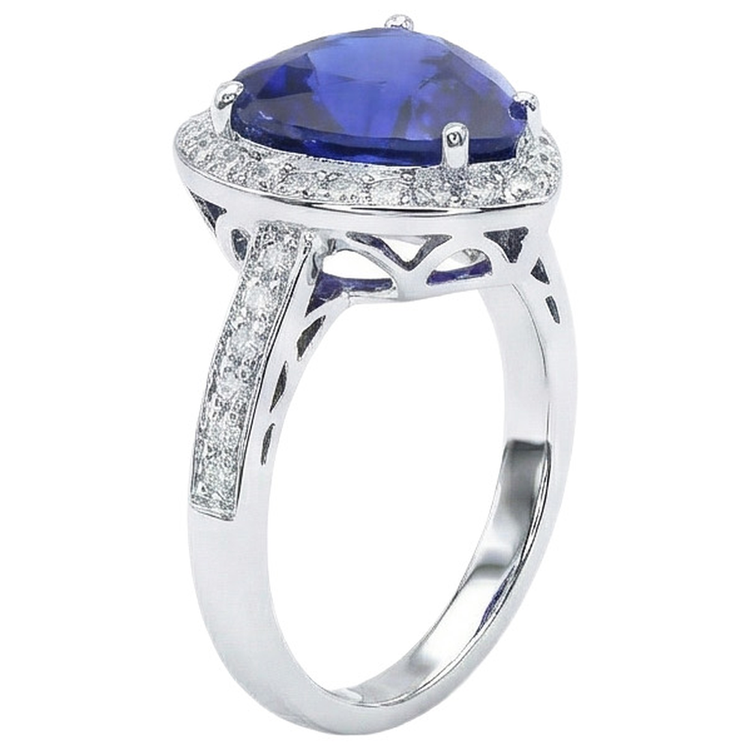 Belle bague diamant saphir bijoux de mariage en or 2.50 carats