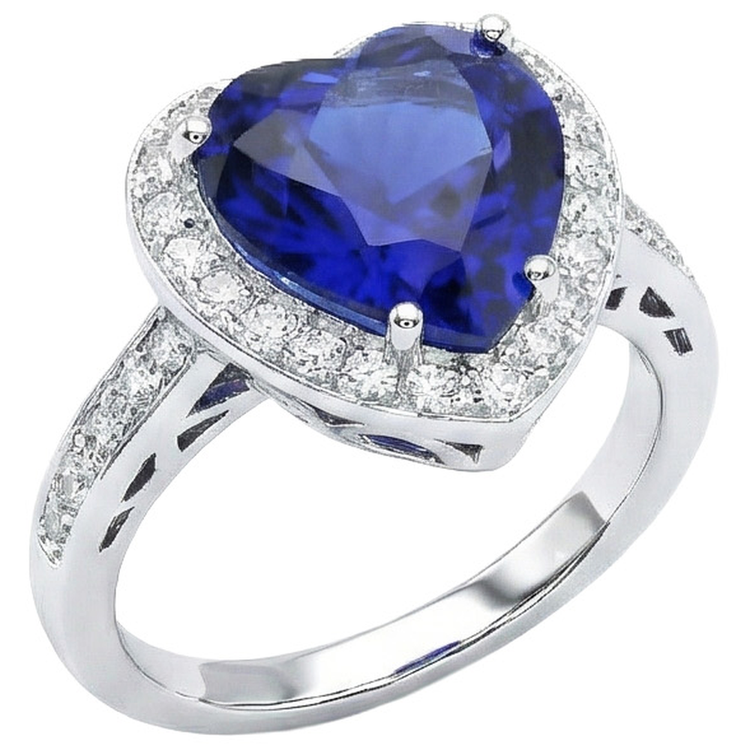 Belle bague diamant saphir bijoux de mariage en or 2.50 carats