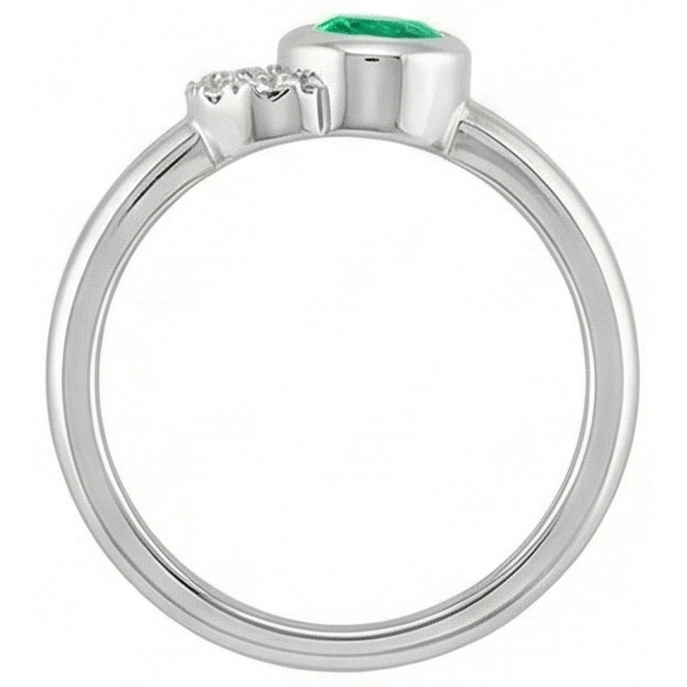 Émeraude Fine Bague avec Gemme – vue arrière