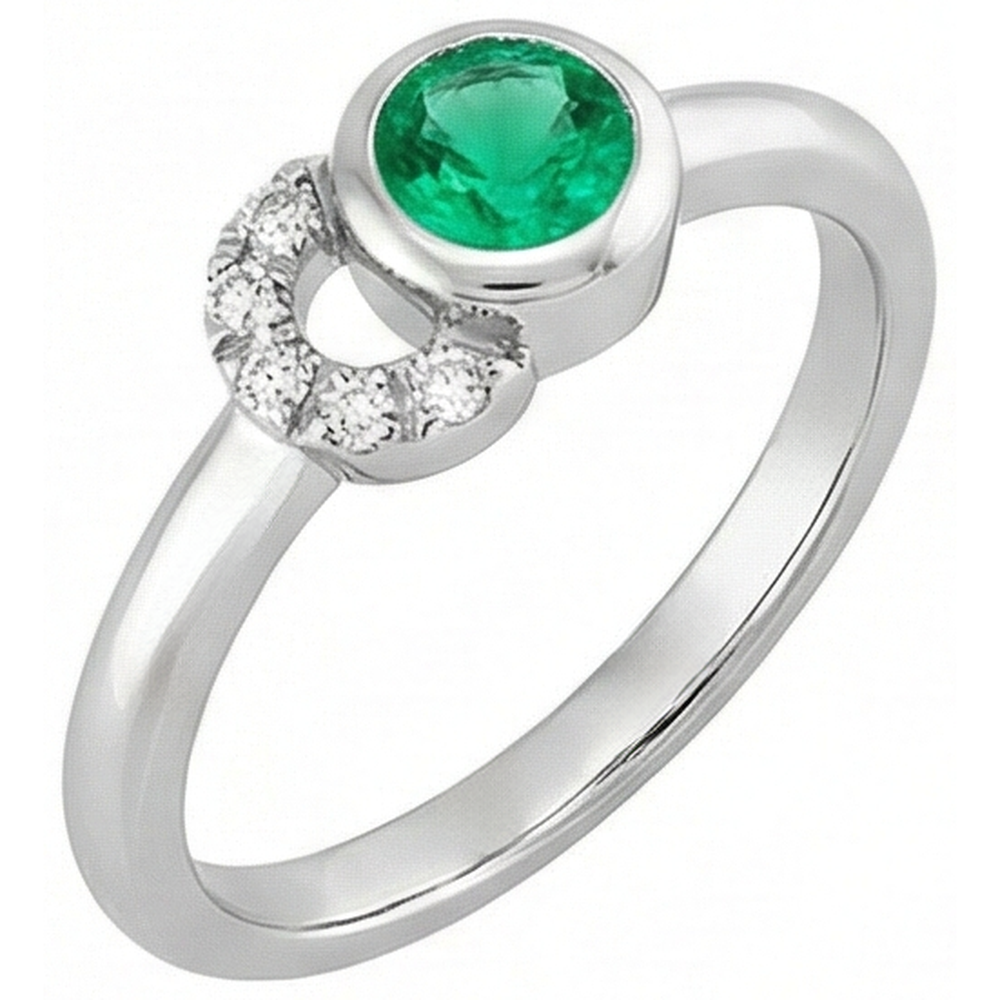 Chatoyant Émeraude Fine Bague avec Gemme 1 carats – vue de face