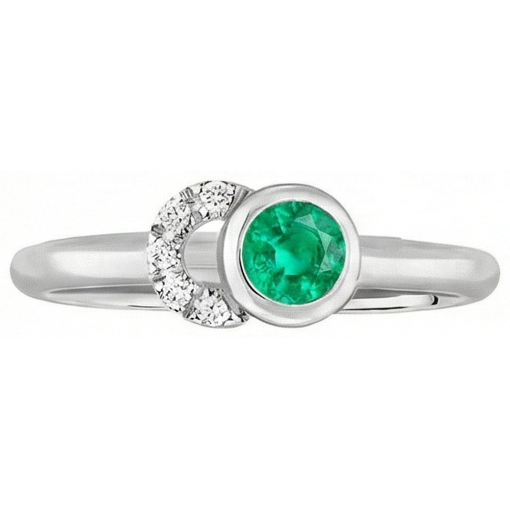 Chatoyant Bague avec Gemme 1 carats – vue de profil