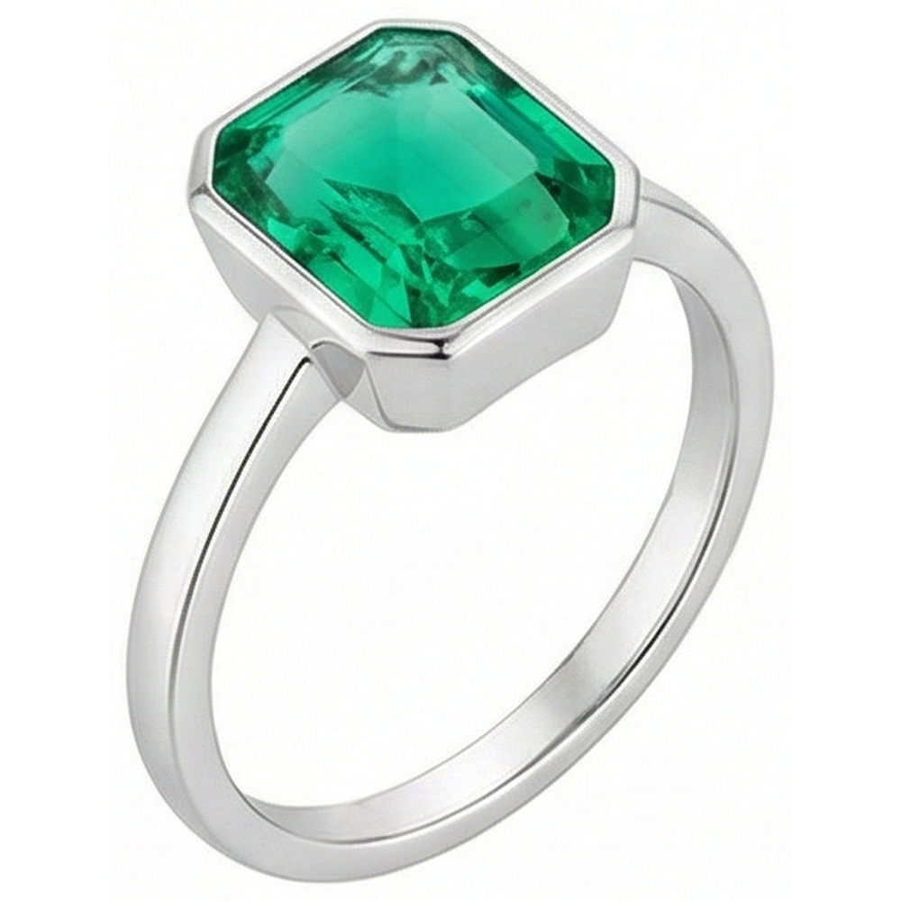 Émeraude Fine Bague avec Gemme – vue de face