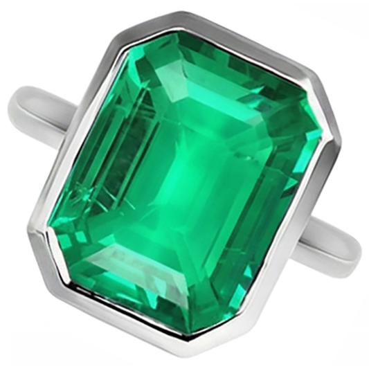 Émeraude Bague Pierre Précieuse – vue de face