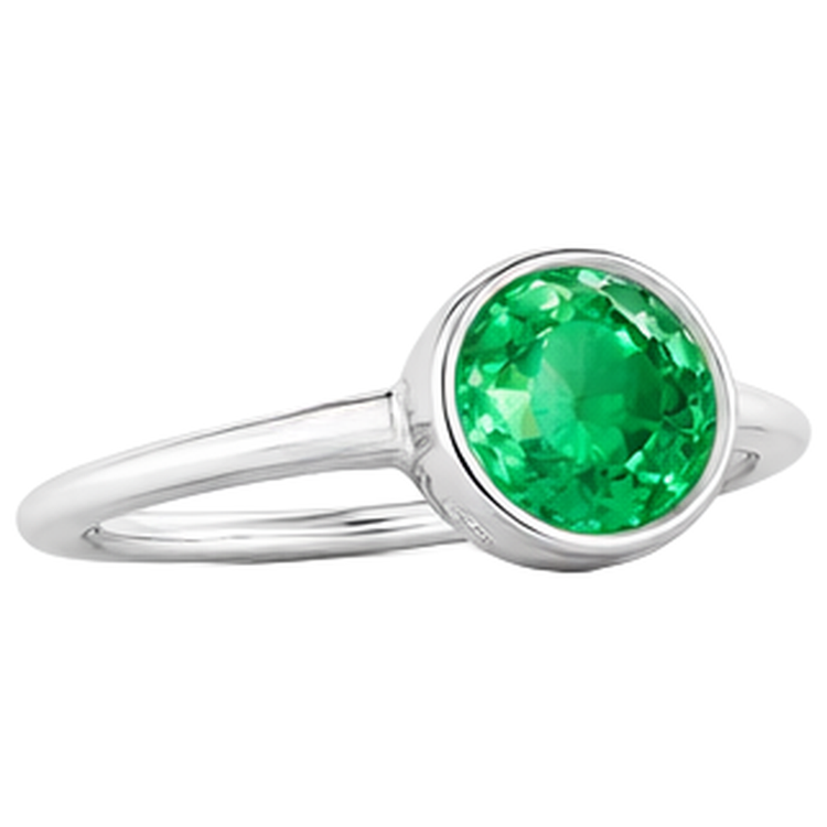 Brillant Émeraude Colombienne Bague Pierre de Couleur 2 carats – vue d'angle