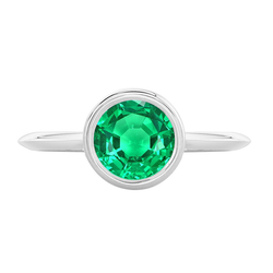 Brillant Bague Pierre de Couleur avec Émeraude Colombienne