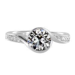 Alliance Anniversaire Diamant Bague Solitaire avec Accents 1,50